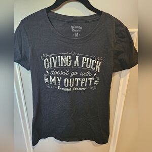 Beautiful Disaster Black T-shirt Size Medium
